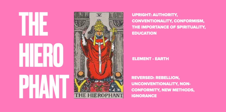 The Hierophant Tarot Card  Tarot meanings, The hierophant, Tarot learning